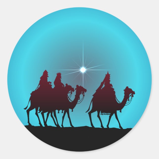 3 WISEMEN & STAR by SHARON SHARPE Classic Round Sticker (Front)