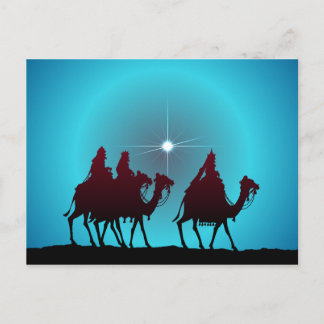 3 WISEMEN & STAR by SHARON SHARPE Holiday Postcard