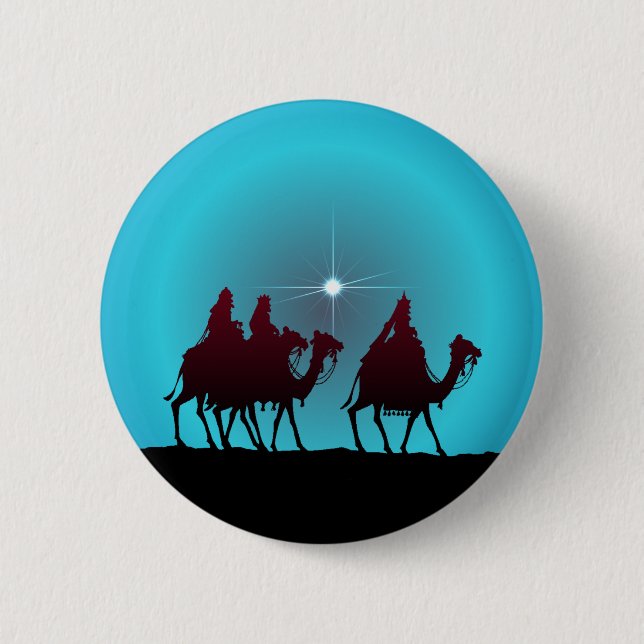 3 WISEMEN & STAR by SHARON SHARPE Pinback Button (Front)