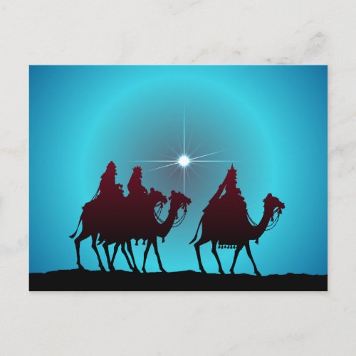 3 WISEMEN  STAR by SHARPE SHARPE Holiday Postcard