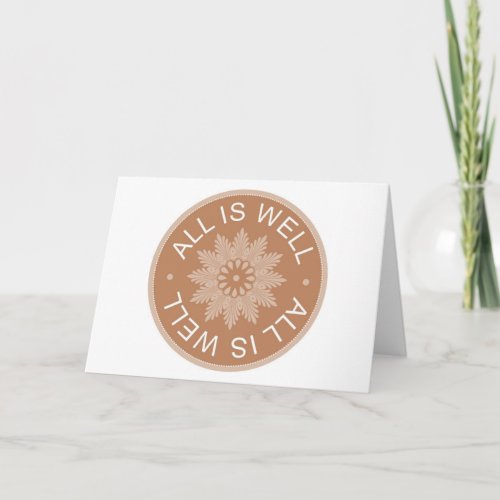 3 Word Quotes All Is Well Inspirational Card