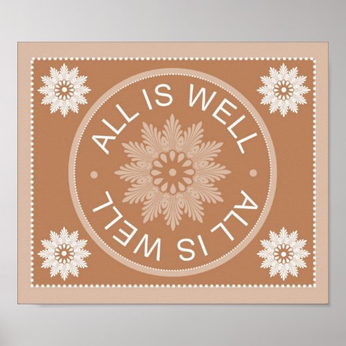 3 Word Quotes All Is Well Inspirational Print