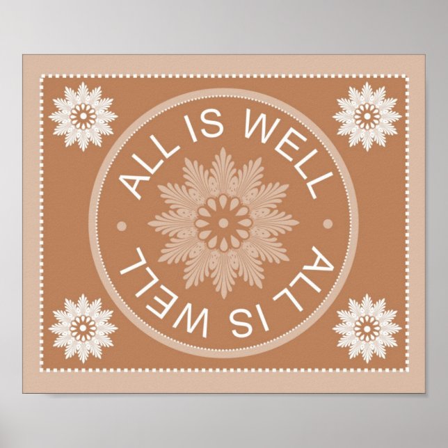 3 Word Quotes ~All Is Well ~Inspirational Print (Front)