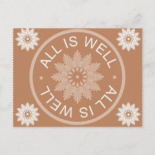 3 Word Quotes ~All Is Well ~Motivational Postcard