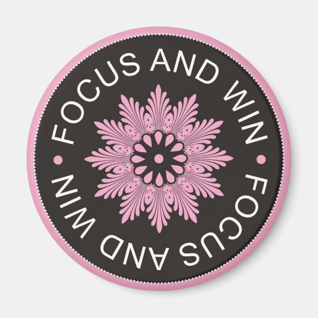 3 Word Quotes ~Focus And Win ~motivational Magnet (Front)