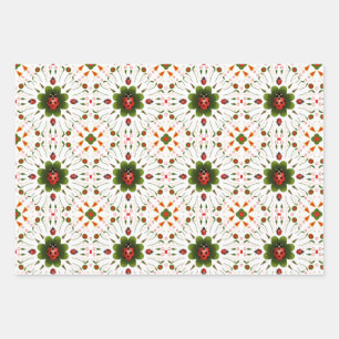 3 Wrapping paper Sheets - Ladybug Design