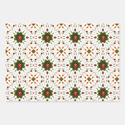 3 Wrapping paper Sheets _ Ladybug Design
