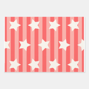 3 Wrapping Paper Sheets Pretty American colors