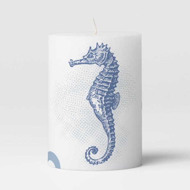3"x4" Candle Seahorse Ocean Beach Water Vacation (Front)
