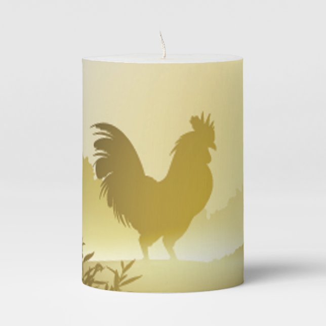3"x4" Candle Sunny Morning Farm Country Rustic Sun (Front)