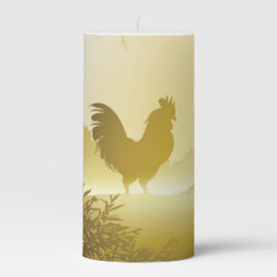 3"x6" Candle Sunny Morning Farm Country Rustic Sun