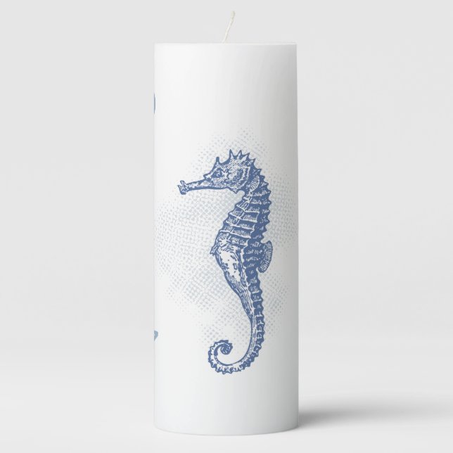 3"x8" Candle Seahorse Ocean Beach Water Vacation (Front)