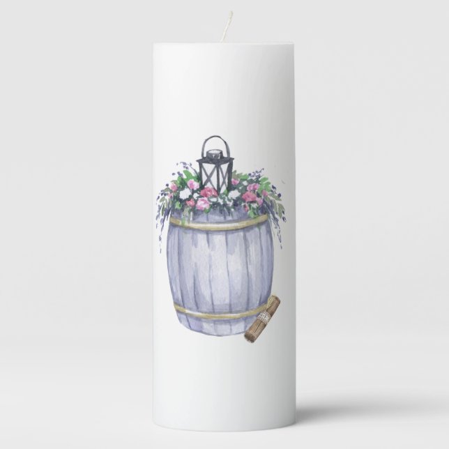 3"x8" Candle Summer Country Wedding Rustic Waterco (Front)