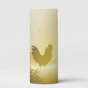 3"x8" Candle Sunny Morning Farm Country Rustic Sun