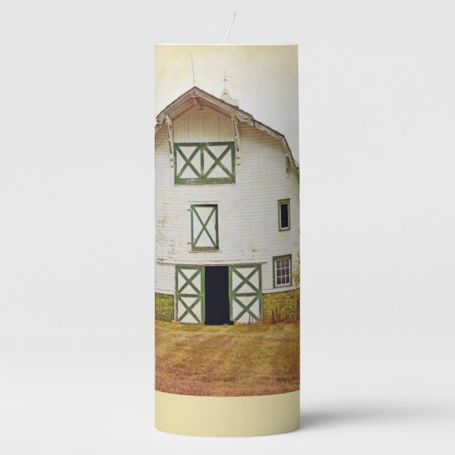 3"x8" Candle Sunset Barn Country Rustic Field Hay (Front)