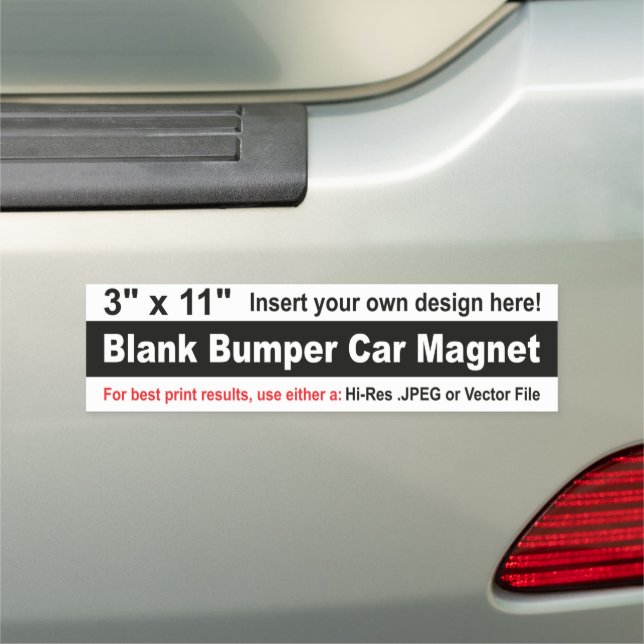 3" x 11" Design Your Own Bumper Car Magnet (In Situ)