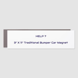 3" X 11" Traditional Bumper Car Magnet
