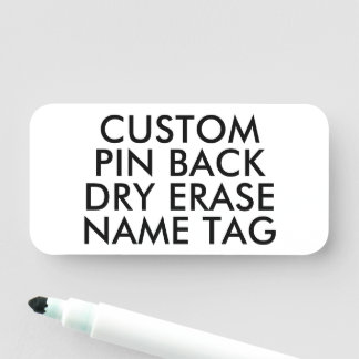 3" x 1.5" Custom Dry Erase Name Tag Blank Template