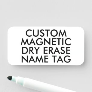 3" x 1.5" Custom Magnetic Dry Erase Name Tag Blank