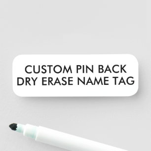 3" x 1" Custom Dry Erase Name Tag Blank