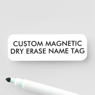 3" x 1" Custom Magnetic Dry Erase Name Tag Blank