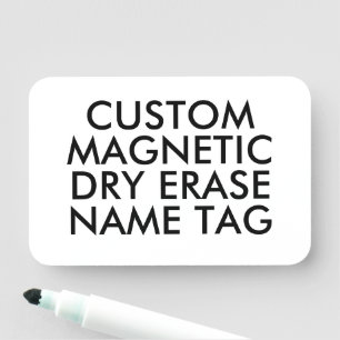3" x 2" Custom Magnetic Dry Erase Name Tag Blank