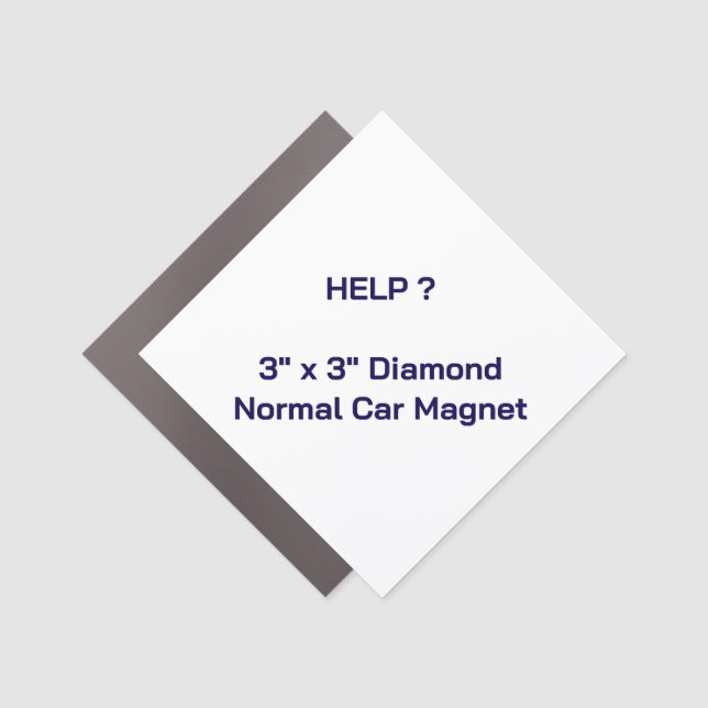 3" x 3" Diamond Normal Car Magnet (Front)