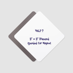 3" x 3" Diamond Rounded Car Magnet
