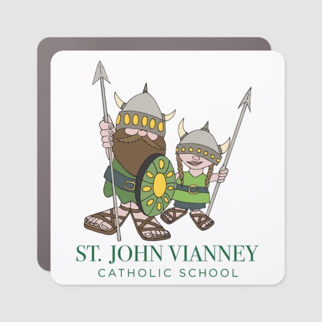 3" X 3" Little Vikings Bumper Car Magnet (Front)