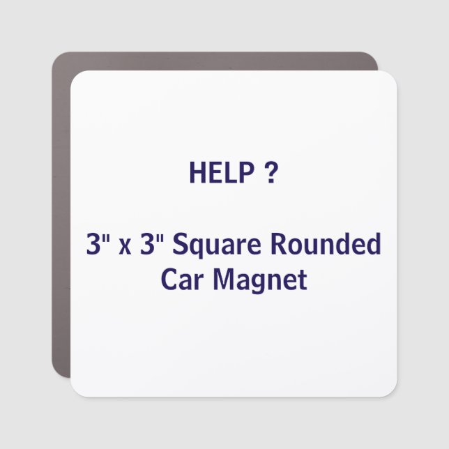 3" x 3" Square Rounded Car Magnet (Front)