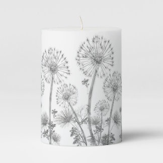 3" x 4" Pillar Candle Dandelions Floral