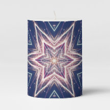 3" x 4" Pillar Candle Fireworks Patriotic USA