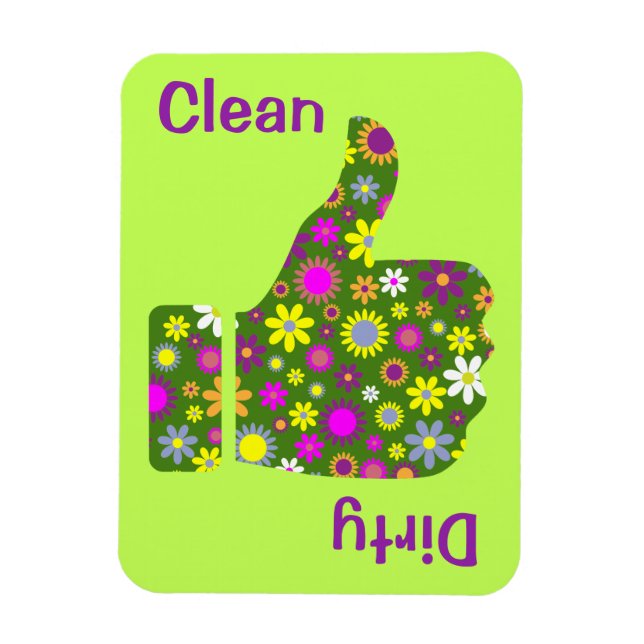 3" x 4" Thumbs Up Down Retro Clean/Dirty Magnet (Vertical)
