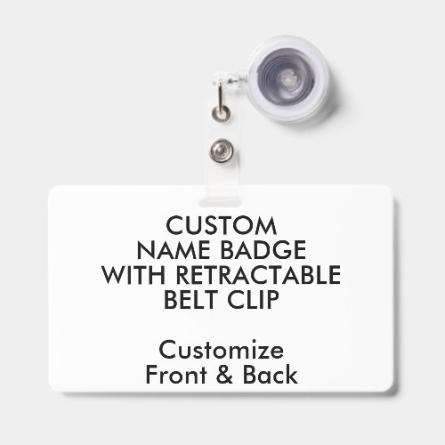 3" x 5" Custom Name Badge & Retractable Belt Clip