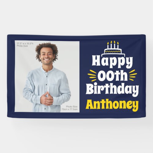 3 x 5 Happy Birthday Any Year Photo Banner