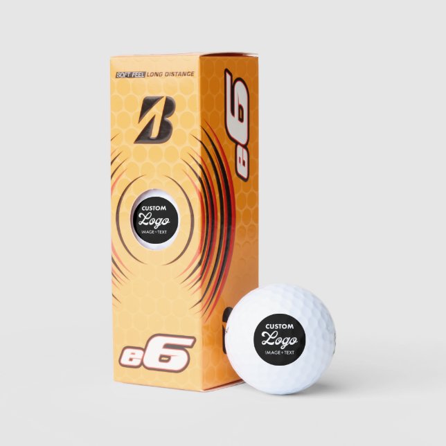 3 x Custom Logo Photo Bridgstone e6 Golf Balls (Packaging)
