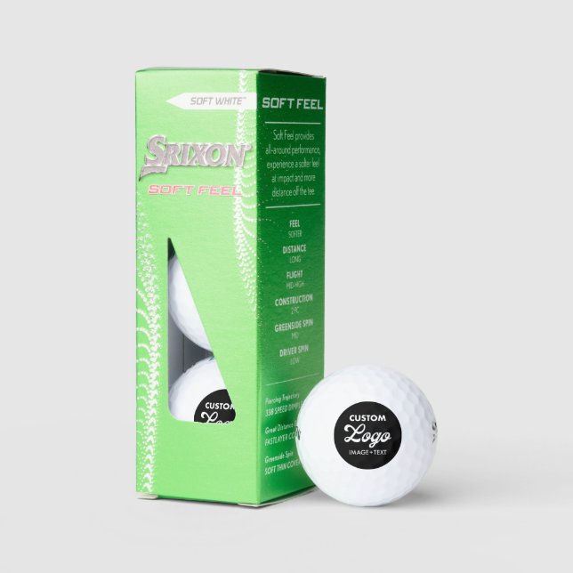 3 x Custom Logo Photo Srixon Soft Feel Golf Balls (Packaging)