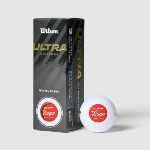 3 x Custom Logo Wilson Ultra Distance Golf Balls