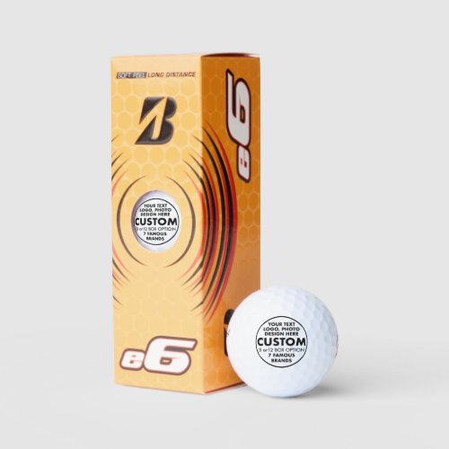 3 x Custom Personalized Bridgestone e6 Golf Balls