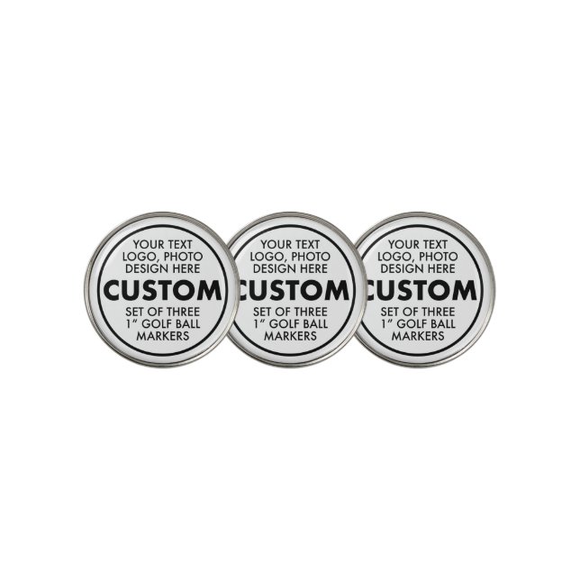 3 x Custom Personalized Golf Ball Markers Blank (3 Up)