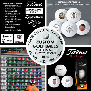 3 x Custom Photo Logo Titleist Pro V1 Golf Balls