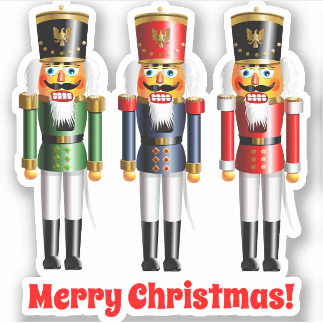 3 Xmas Nutcracker Toy Soldiers Sticker | Zazzle