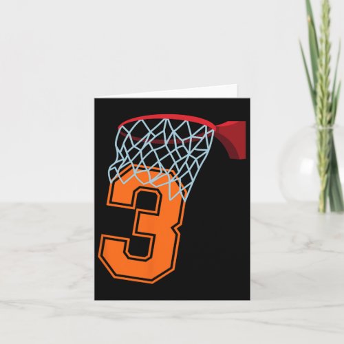 3 Year Old 3rd Basketball Birthday Party Theme Boy Card