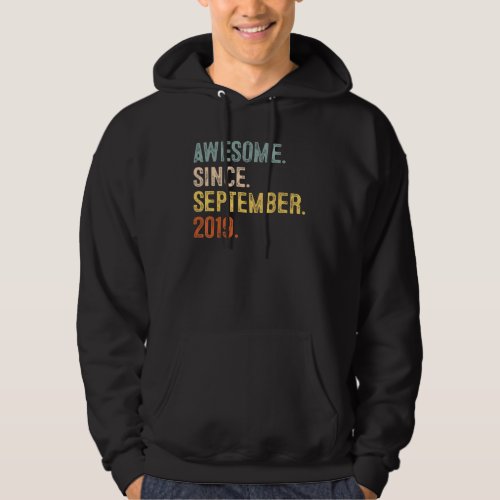 3 Year Old  Awesome Since September 2019 3rd Birth Hoodie