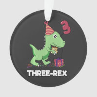 3 Year Old Birthday Boy Dinosaur Three Rex Kids