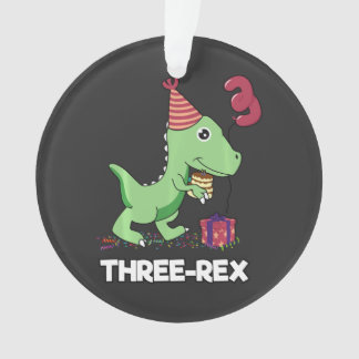 3 Year Old Birthday Boy Dinosaur Three Rex Kids Ornament