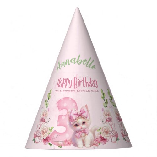 3 Year Old Birthday Party Kitten Theme Party Hat