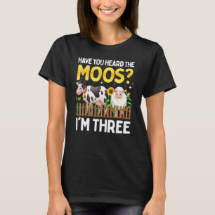 3 Year Old Cow Birthday Sheep 3rd Yo Farm Animals T-Shirt