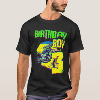 3 Year Old Dirt Bike Birthday Party Motocross Mx T-Shirt
