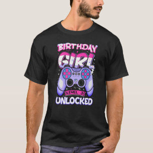 3 Year Old Girl Gamer Level Unlocked 3rd Birthday T-Shirt